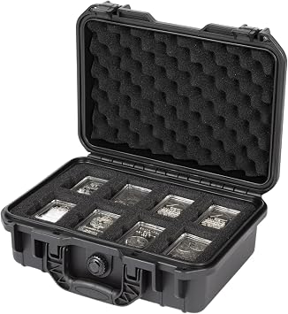 Hard Case for 1oz Silver Bars, Includes 20 PCS 50mm30mm Transparent Protective Capsules, Compatible with 1oz Silver Bar Protective Cases