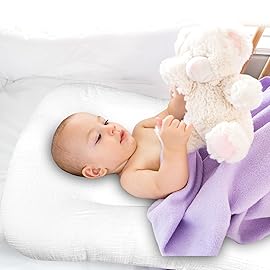 Muslin Baby Lounger Cover Soft Organic Cotton Slipcover Fits Newborn Lounger for Baby Boys and Girls (White)