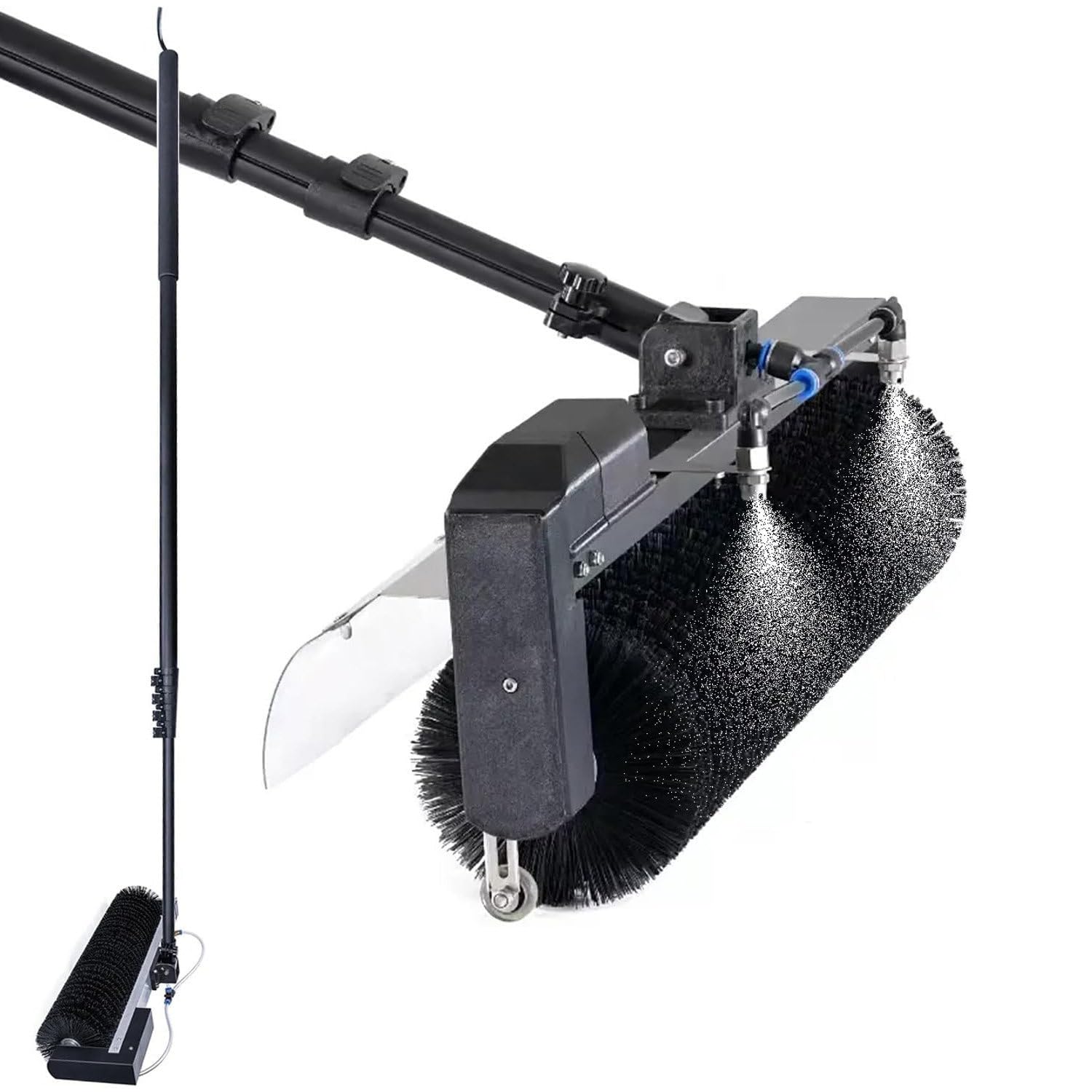 AYCDL Solar Panel Cleaning Brush Kit with Telescopic Pole, 360° Rotating Head for Efficient PV System Maintenance,7.5m/24.6ft