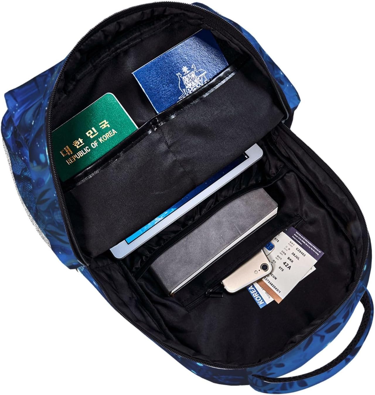 Casual Large Capacity Blue Axolotl Comfortable Backpack For Work Travel