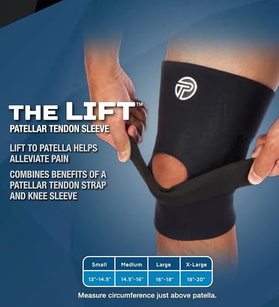 Pro-Tec Athletics The Lift Knee Support, Patellar Strap Combines with Compression Sleeve Support to Improve Patellar Alignment and Stability