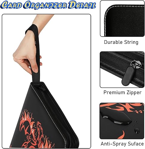 Miniatura 3 de Carpeta de tarjetas de 900 bolsillos con mangas, soporte para tarjetas intercambiables, álbum de almacenamiento de tarjetas Yugioh, organizador de