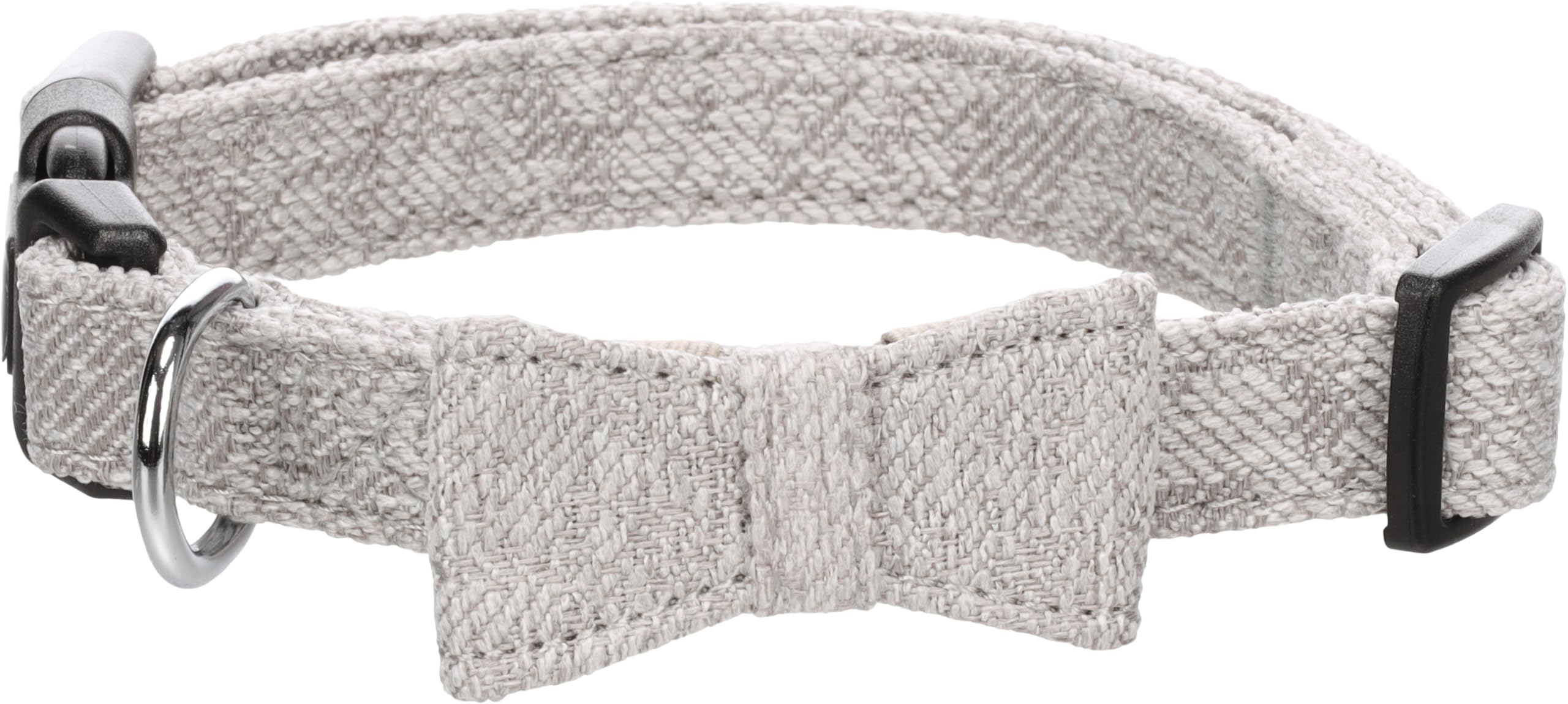 Flamingo Dog Collar with bow tie Nelson Grey M 35-50cm 20mm