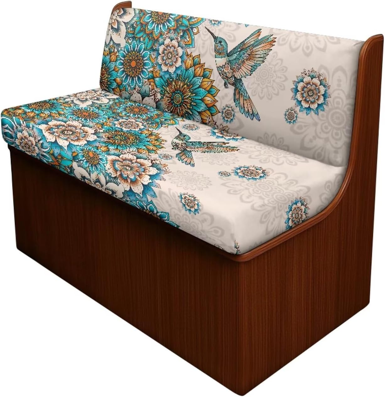 Boatee Hummingbird Mandala RV Dinette Cushions Cactus RV Decor Stylish Bench Cushion Loveseat Slipcovers Universal Furniture Covers for Sofa and Loveseat Camper Must Haves Green