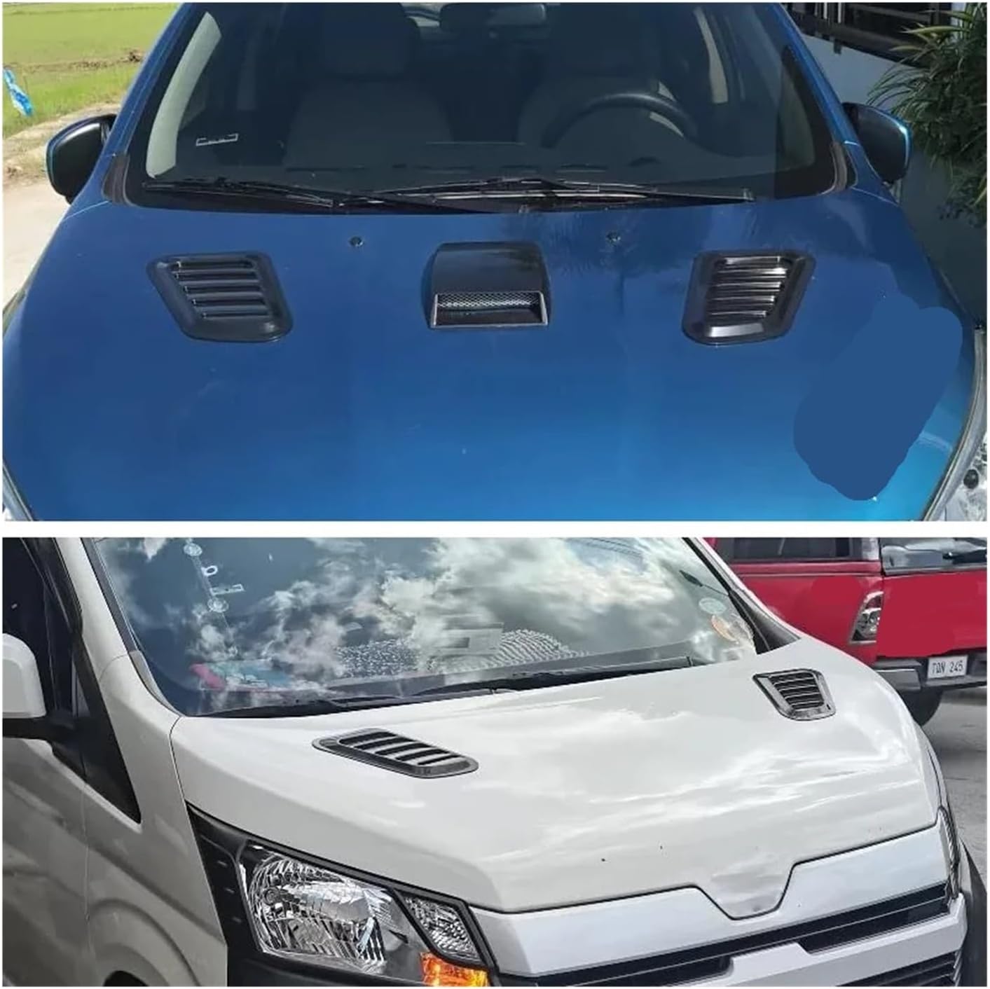 Car Hood Scoop Air Intake Vents Compatible with Hyundai Ix35 Solaris Compatible with Renault Captur Compatible with Kia And Sportage 4(Red)