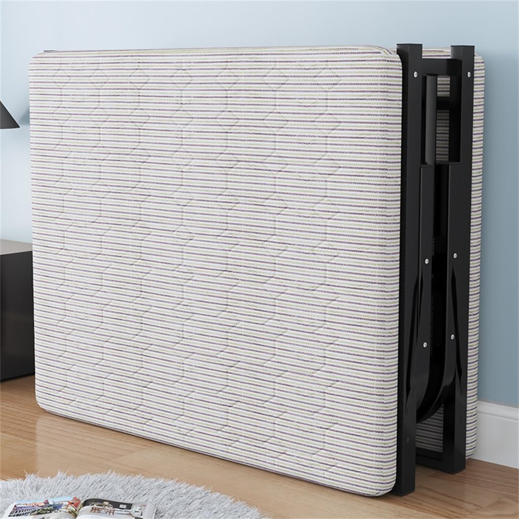 Folding Bed Single Person Home Office Lunch Break Rental Room Nap Portable Bed Adult Hardboard Iron Beds(80cm)
