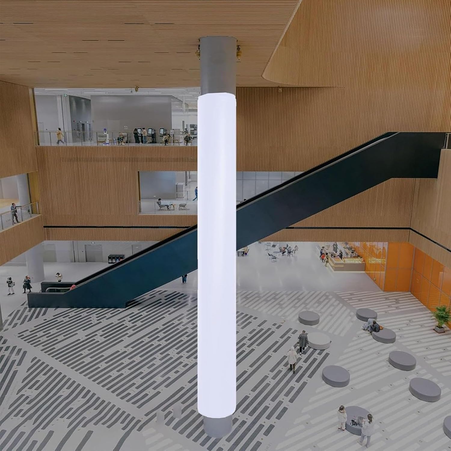 White Round Pole Padding Safety Crash Pad, Basement Support Pole Wrap Column Cover, for Basketball Hoop Gym Garage Shade Sail