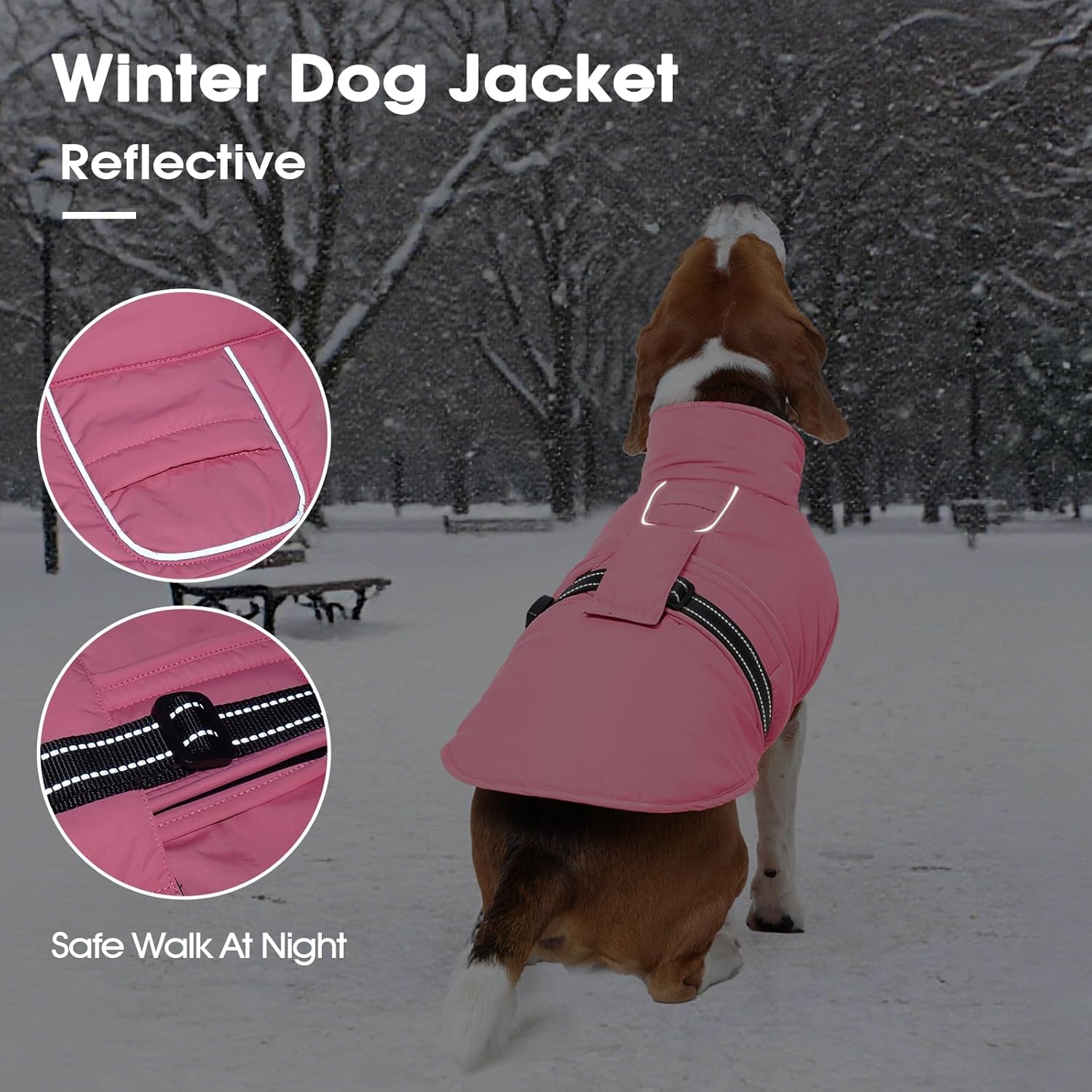 IECOii 犬用防寒コート - 反射、調節可能&amp;防風スノージャケット、フレンチブルドッグ&amp;コーギー用、アウトドアア