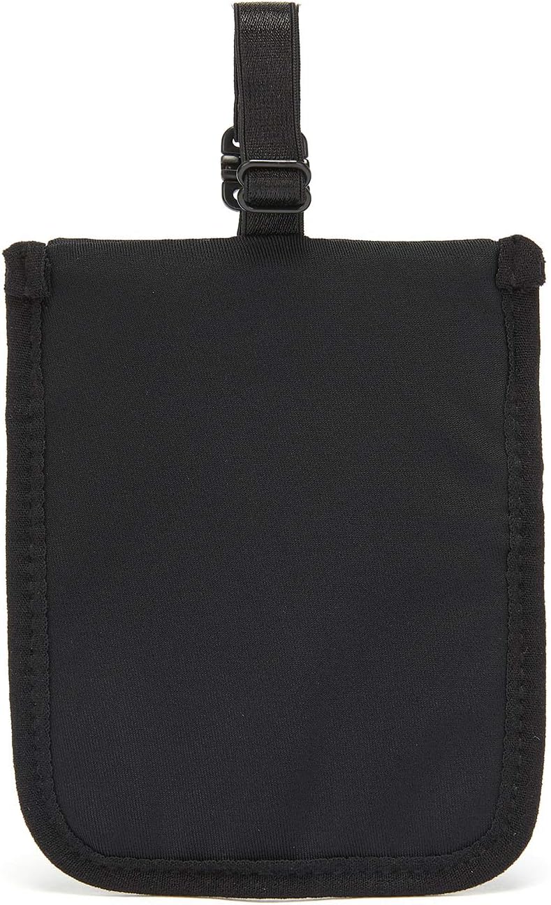 Pacsafe Coversafe S25 Hidden Undercover Travel Bra Pouch for Women (Washable) - Stash up to 6 Credit Cards plus Money and Key with Adjustable, Elastic Strap; Suitable for all Bra Sizes (Black)