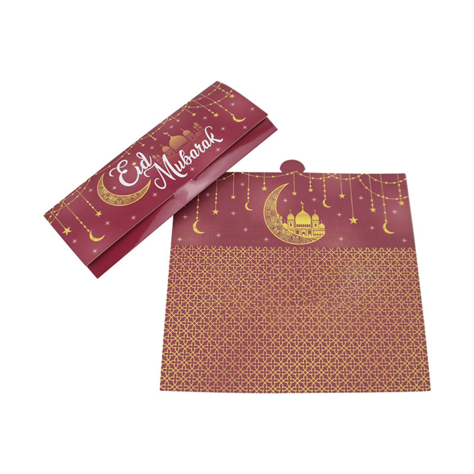 Elnwnnkc Red Of 50 Ramadans Mubaraks Cards Muslims Holiday Card Money Gifts Card Holders Holiday Invitation Supplies Ramadans Greeting