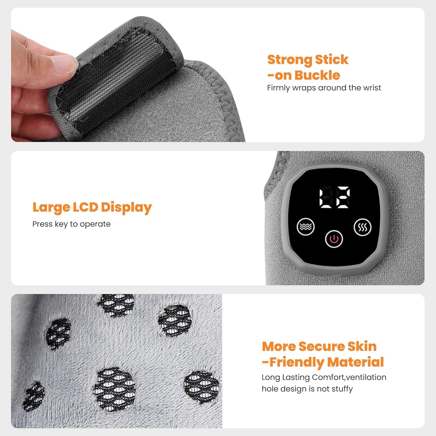 Emsense Foot Massager, Heating Foot Massager, 3-in-1 Foot Heating Massager Portable Heated Ankle Wrap Cordless Ankle Massager for Pain Relief (2PCS) — view 7