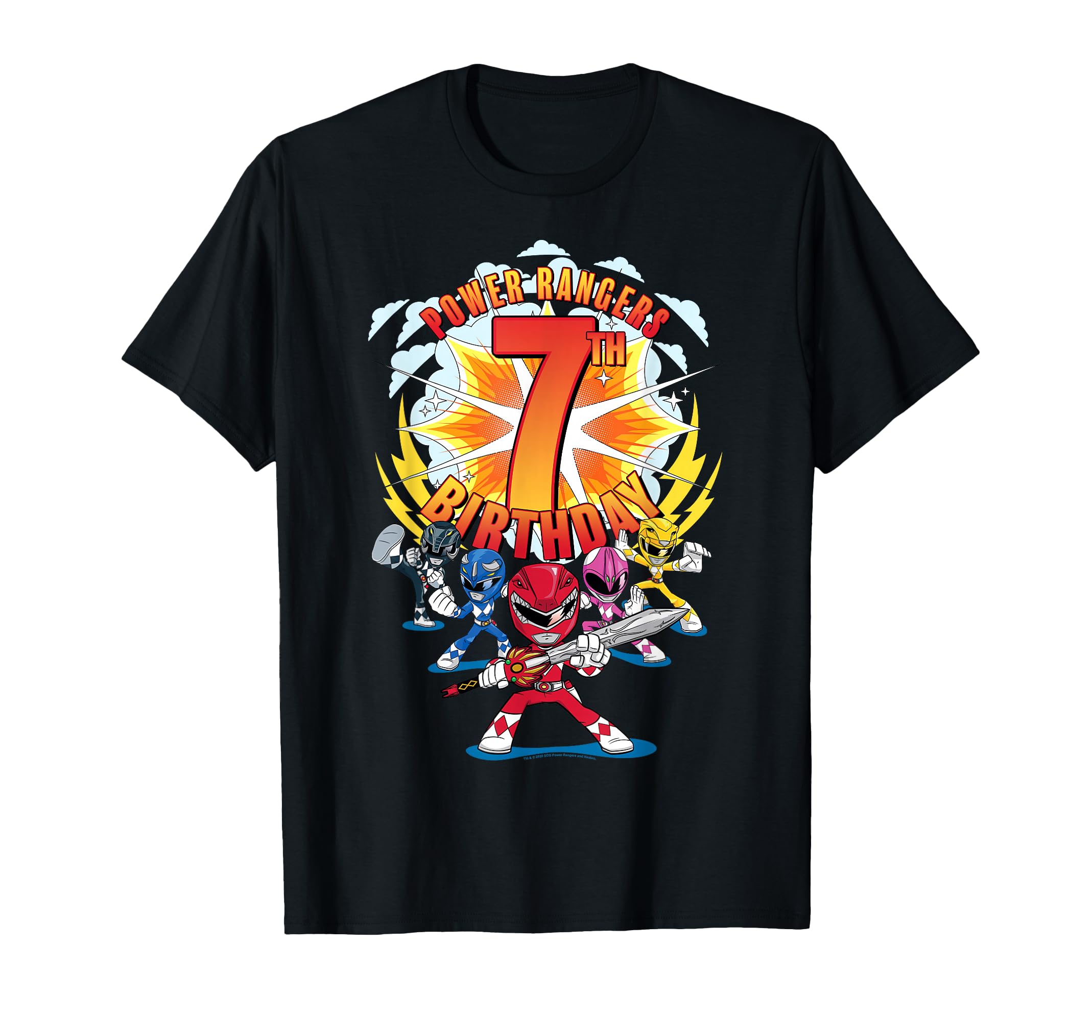 Power Rangers Awesome 7th Birthday Mini Action Shot T-Shirt