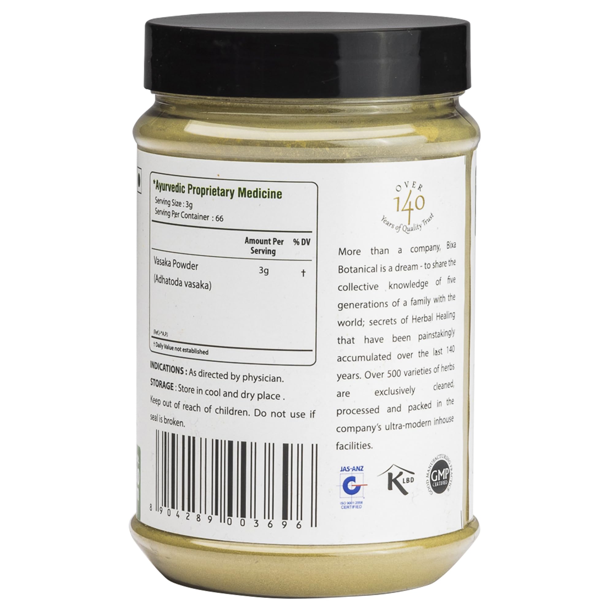 Bixa Botanical Vasaka Leaf Powder (Adalodakam) | 200 Gm, Pack Of 1 | Supports Respiratory Function, Phlegm | Natural Ayurvedic Herbal Supplement - Image 4 thumbnail