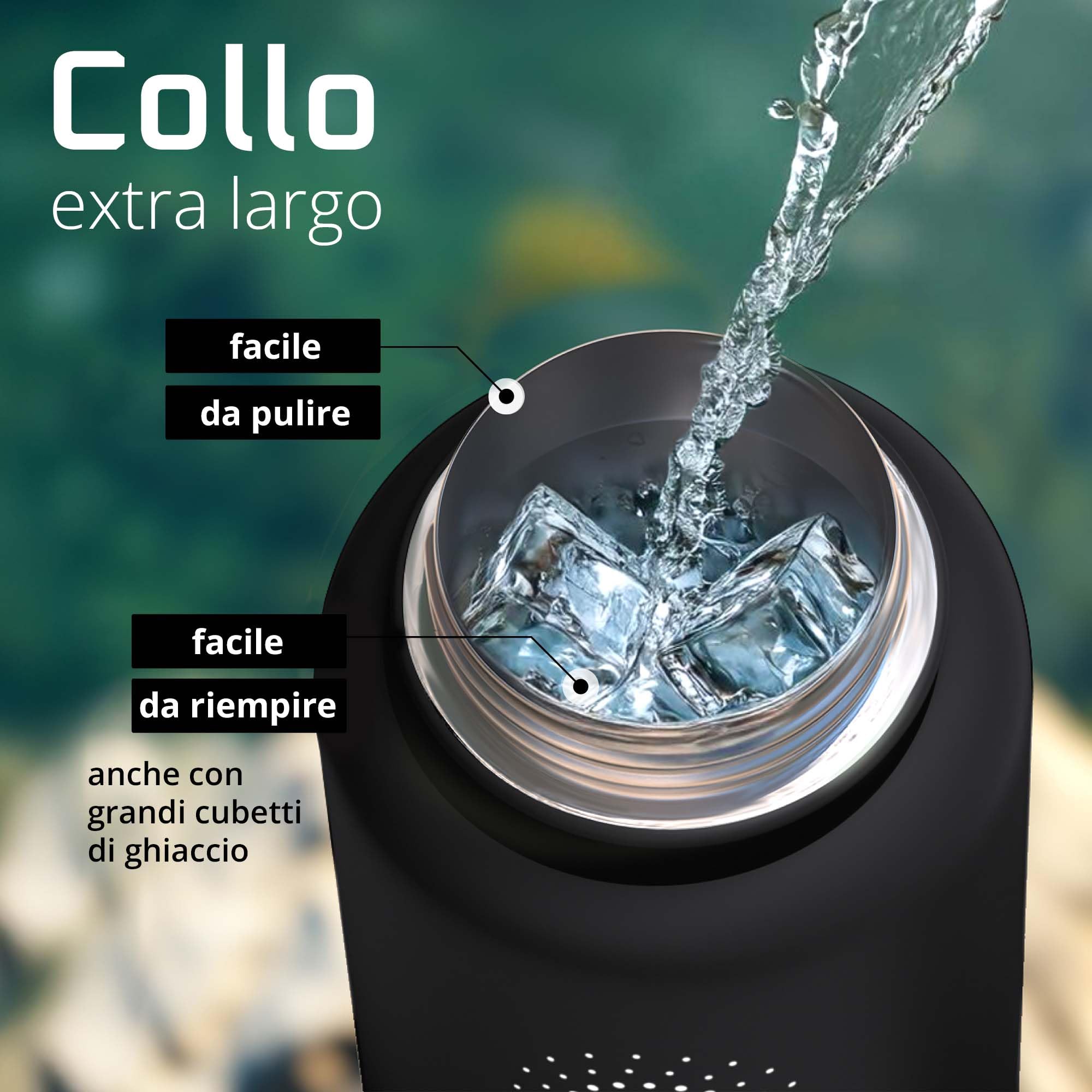 Bottiglia Acqua Termica INOX ACTIVE FLASK + Cannuccia (3 Tappi), Senza BPA, 1l/500ml | Borraccia Isotermica Acciaio - Caldo/Freddo, Ufficio Outdoor Sport Bicicletta viaggio fitness, Caffe Te