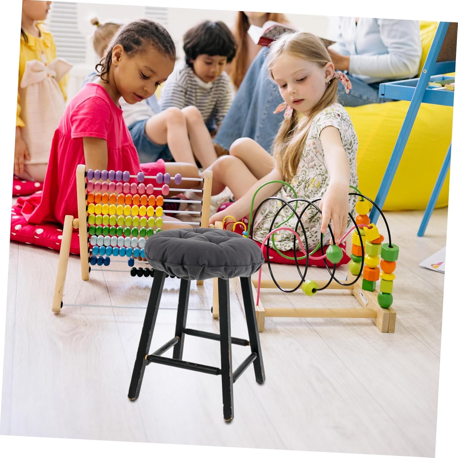 Alipis Round Barstool Cushion Cover Elastic Band Soft and Washable Seat Cover for Wooden Metal Stools Comfortable Padded Design Deep
