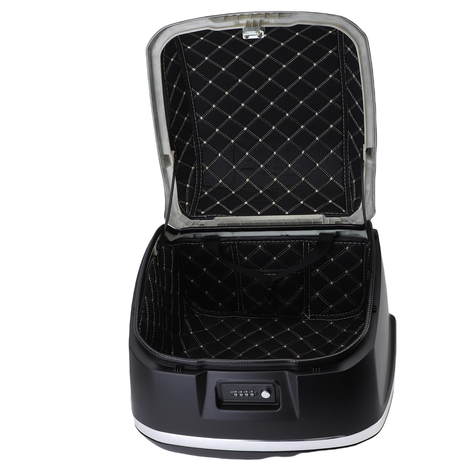 Coffre Moto Rétro, Design Vintage, Capacité 35L, pour Moto (Black)