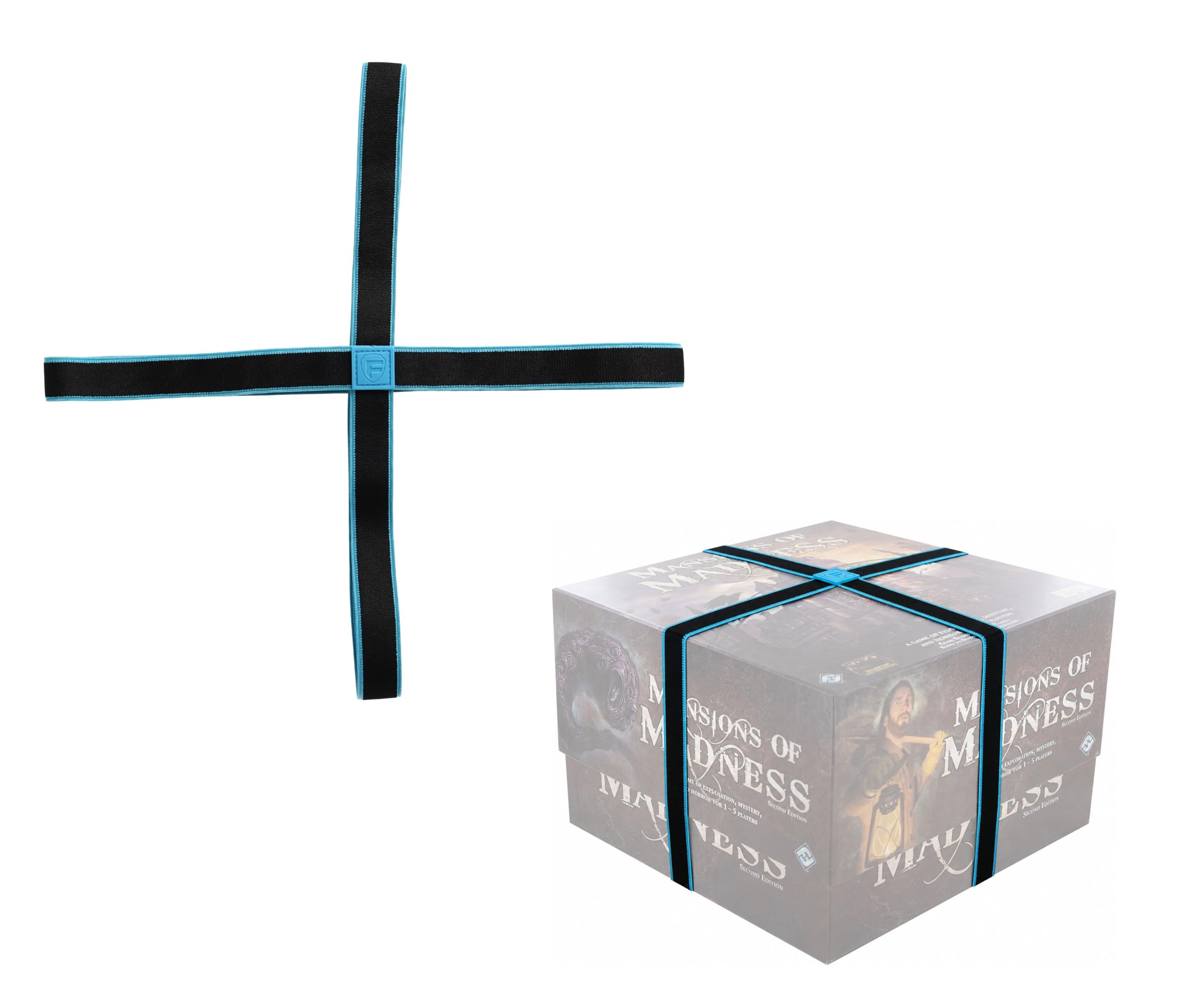 Feldherr Flex Cross Band blue - Size XL - Elastic rubber band for board game boxes - Safe storage and transportation of games, Amount:1 pcs.