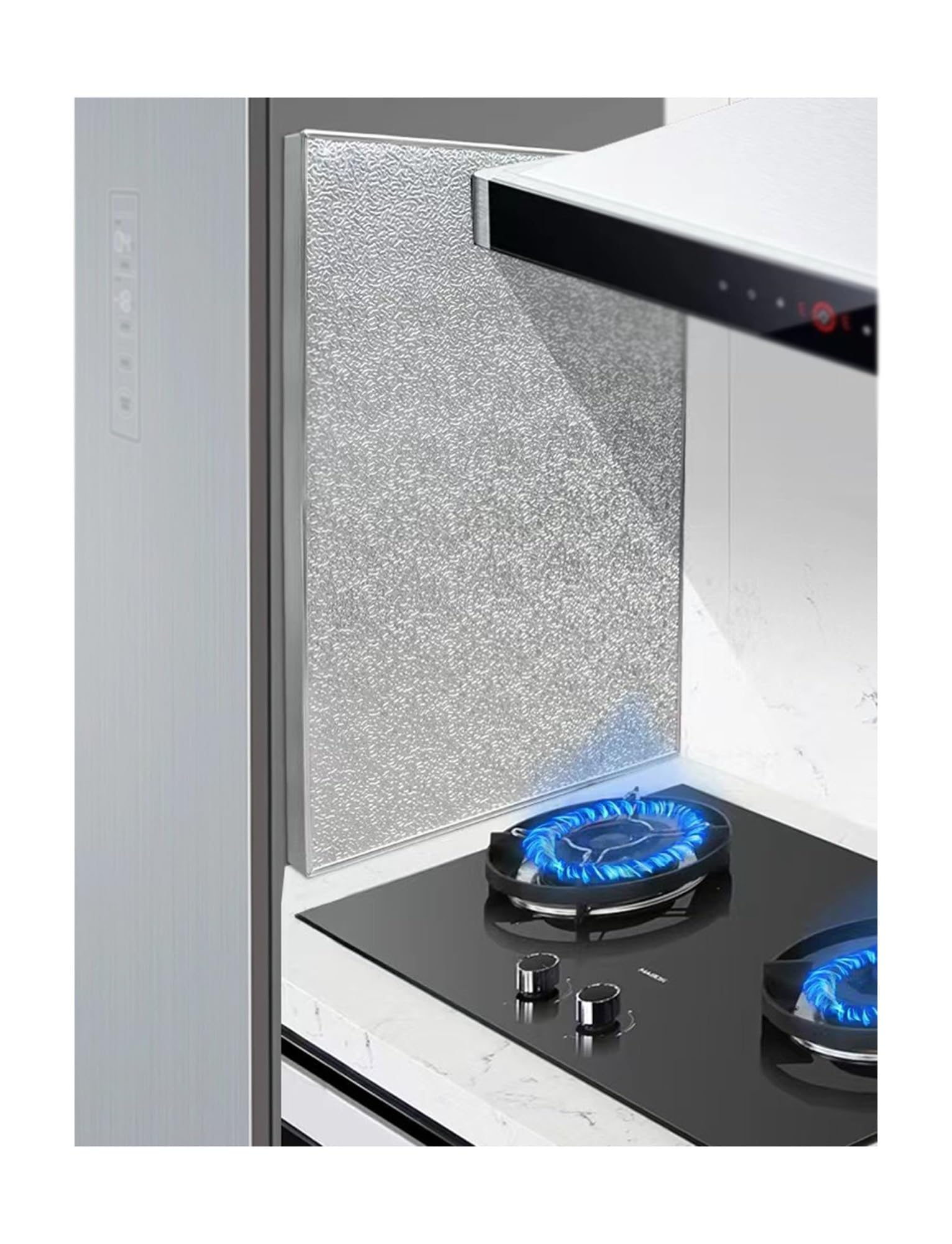 Self-Adhesive & Magnetic Heat Shield Panel - Fireproof Aluminum Board to Protect Cabinets, Wall & Fridge from Stove/Oven Heat, No Drill Splash Guard for Kitchen(Magnetic,50x60cm)