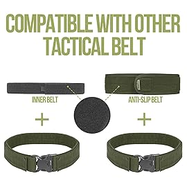 VISMIX Tactical Belt, Quick Release 1.75 MOLLE Battle Belt with Inner Belt and Anti-Slip Pad- Heavy Duty Battle Belts