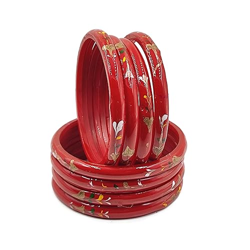 Manihar Glass Bangles Set With Beautiful Print For Women And Girls For Casual & Every Day Use