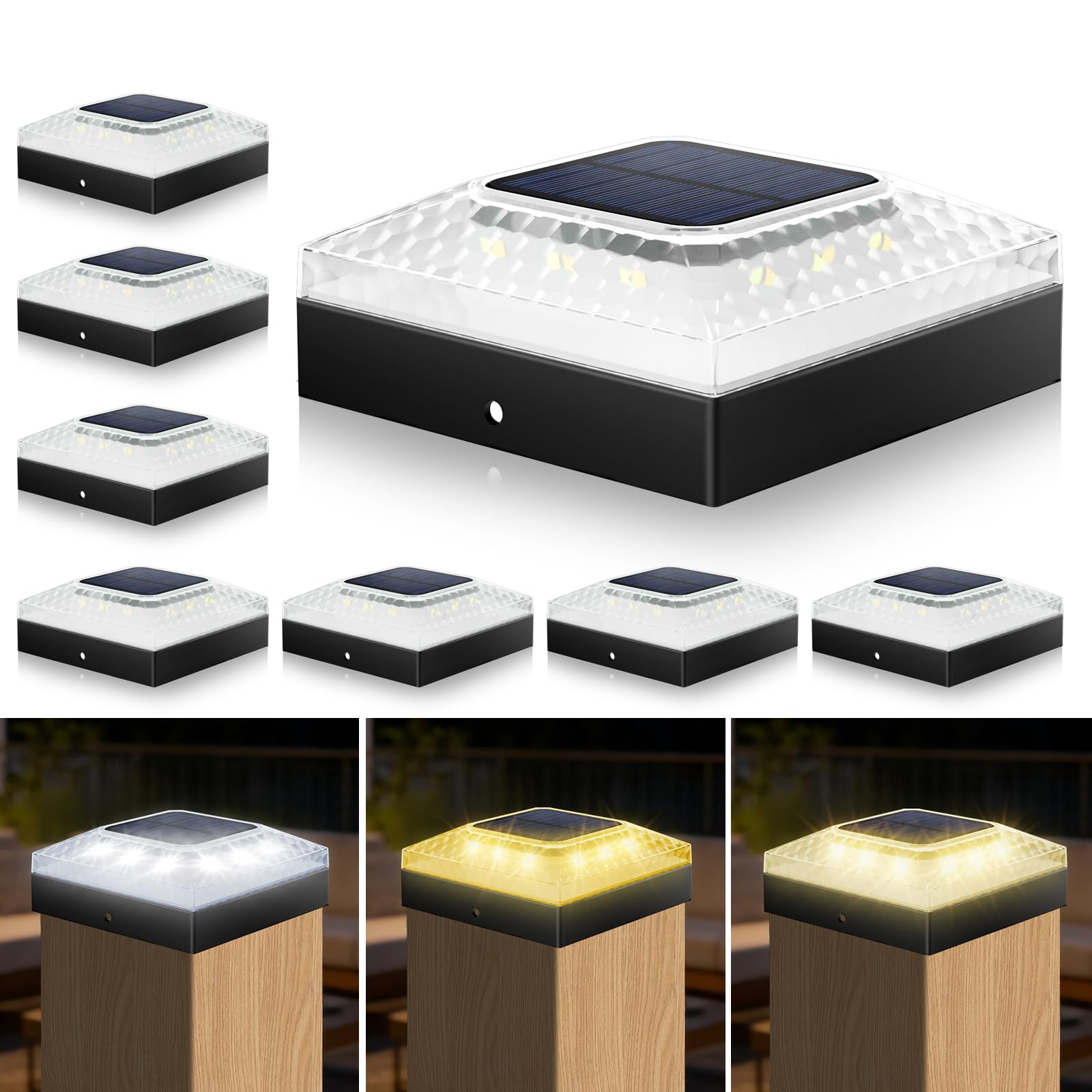 Photo 1 of Meomiau 4x4 Solar Post Cap Lights 8 Pack