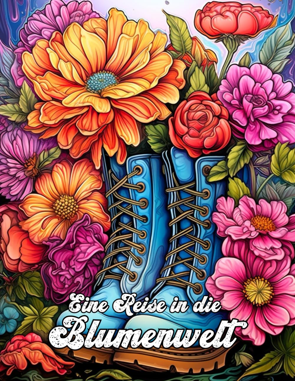 Blumen Malbuch für Erwachsene: 50 Graustufen-Bildern mit kunstvollen Blumentöpfen