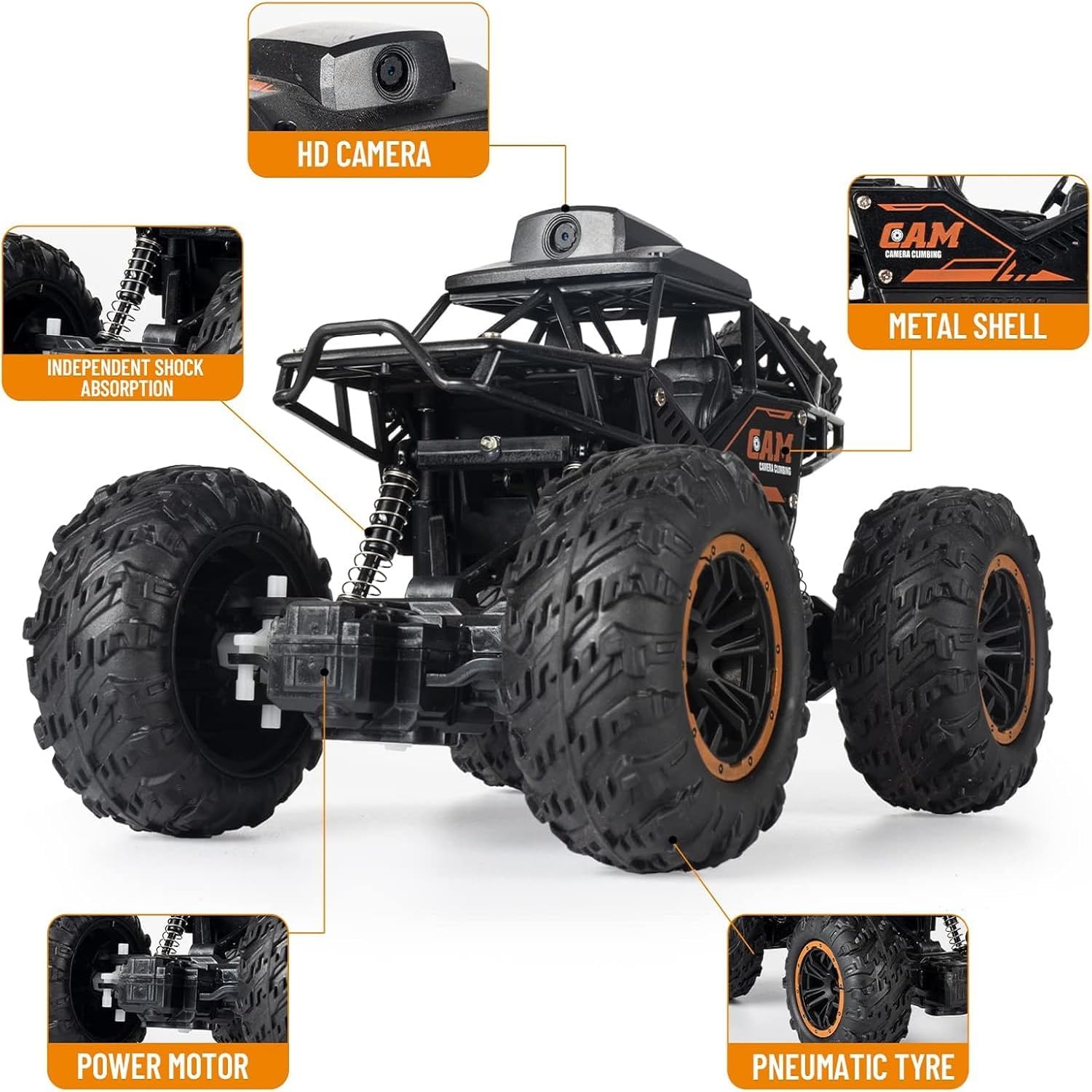 Pihura 2.4GHz 1/18 Scale 4WD Remote Control RC Car with FPV HD Camera | High-Speed Off-Road RC Toy Car for Adults and Kids | Durable, All-Terrain Racing Fun | First-Person View Experience 2