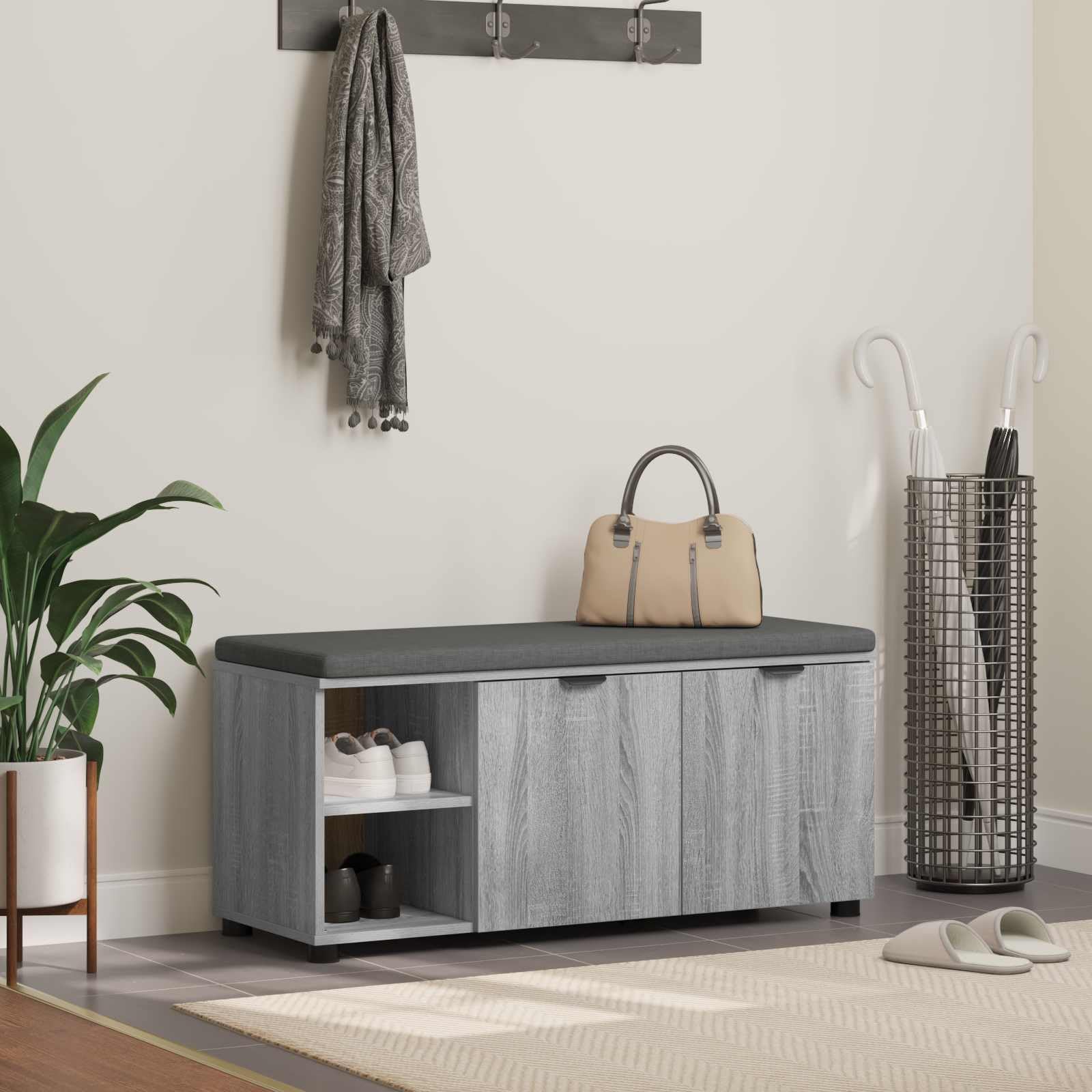 Banco de madera resistente y elegante estilo Sonoma minimalista para salón moderno