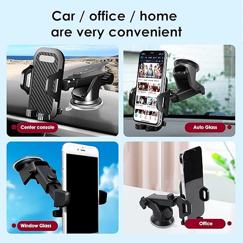 Miniatura 7 de Soporte de teléfono para automóvil, soporte de teléfono resistente para parabrisas de automóvil, soporte giratorio de 360 grados, soporte de