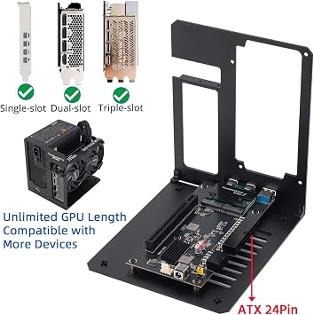 MK-L19 Thunderbolt 3/4 eGPU Enclosure | USB4 40Gbps, PD 85W Charging, Compatible with NVIDIA/AMD Graphics Cards, Win 10/11 Linux System, ATX Power Supply