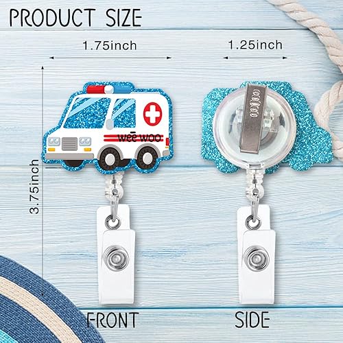 Miniatura 2 de ZBCFSCSB Wee Woo - Carrete de insignia con clip de tiburón de metal, etiqueta de identificación de trabajo de laboratorio de hospital, regalo de