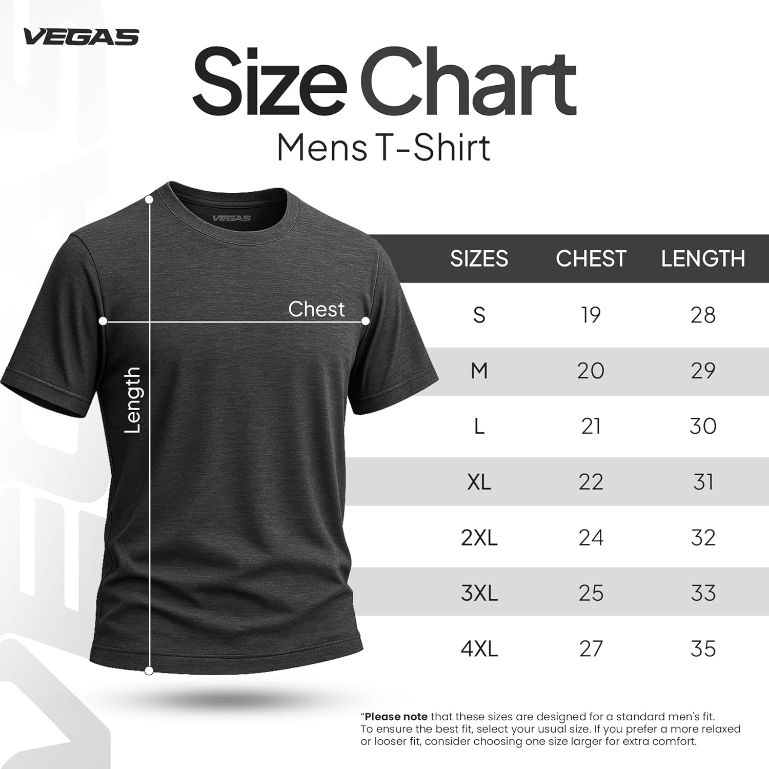 Vegas Classic Mens T-Shirts – Short Sleeve Crew Neck T Shirts for Man, Cotton Blend Plain Novelty Men's T-Shirts - Image 3