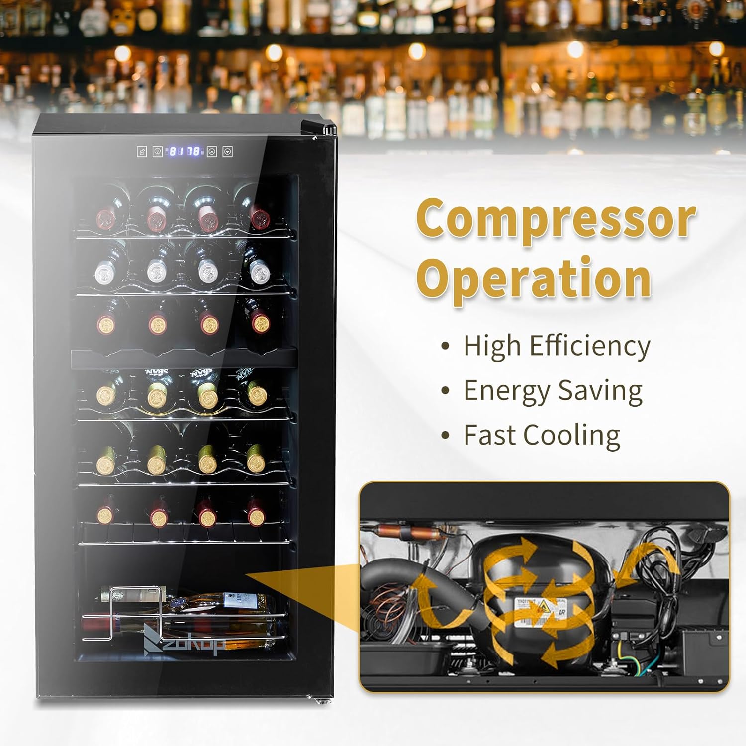 Dual Zone Wine Fridge,28 Bottle Wine Cooler Refrigerator, Freestanding Compressor Wine Chiller w/Adjustable Temperature, Compact Mini Wine Fridge with Digital Control & Removable Shelves & Glass Door
