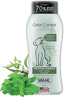 Wahl Odor Control Dog Shampoo Eucalyptus & Spearmint Deodorizer 24oz - pH Balanced Pet Cleaner Model 820003A