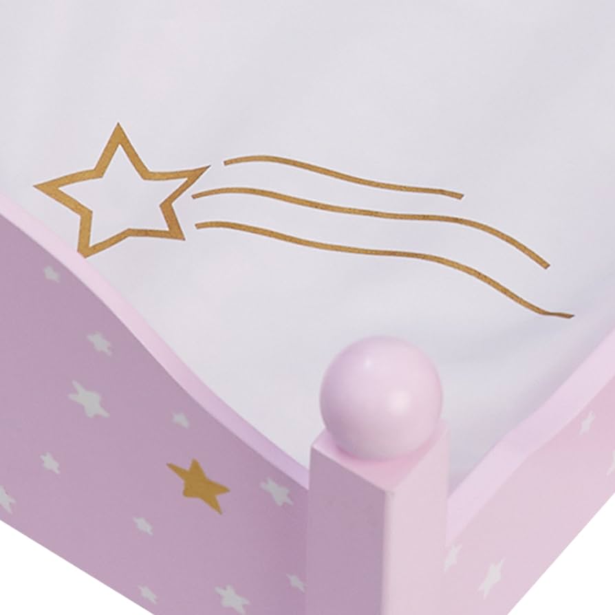 Litera De Madera Convertible Para Muñecas De 46 Cm Con Ropa De Cama Y Escalera – Olivia's World