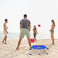 Vista 6 de Portable Cornhole Set PVC Framed Corn Holes Outdoor Game Set with 2 Cornhole Boards, 8 Cornhole Bean Bags and Carrying Case, Camping Games Indoor