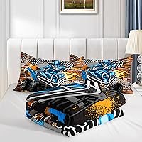 Vista 340 de Axolotl Kid Comforter Set Twin Size,Racing Car Bedding Set for Boys Girls Teen Kids Children Racing Gifts,Race Cars Quilt Bed Set with 1 Comforter 2