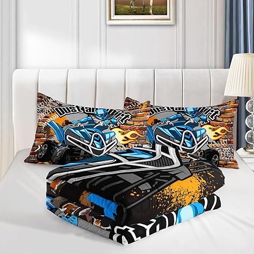 Vista 340 de Axolotl Kid Comforter Set Twin Size,Racing Car Bedding Set for Boys Girls Teen Kids Children Racing Gifts,Race Cars Quilt Bed Set with 1 Comforter 2