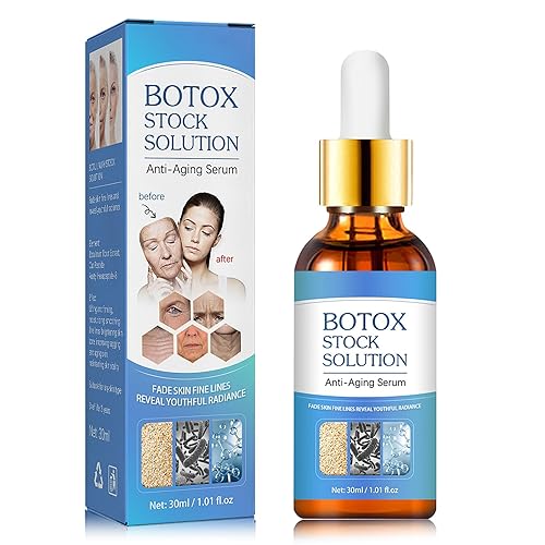 Botox Stock Solution - Suero facial Botox para mujeres, suero de vitamina C y suero facial de colágeno para reducir líneas finas y arrugas, nutrir y