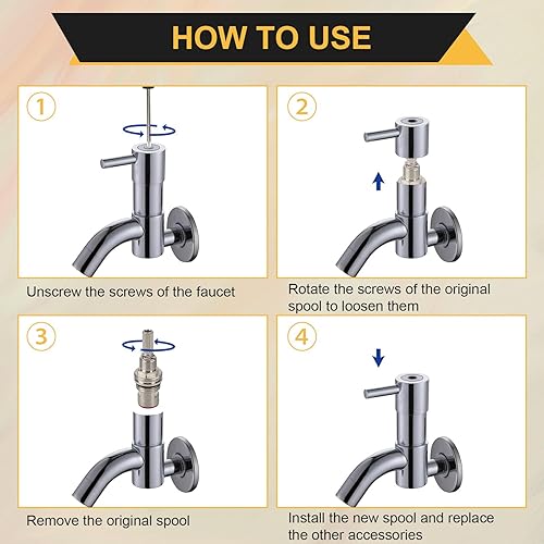 Miniatura 5 de Cartucho de válvula de cerámica de latón 1-002, reemplazo de cartucho generalizado de latón 1-002 de lado caliente, compatible con cartuchos
