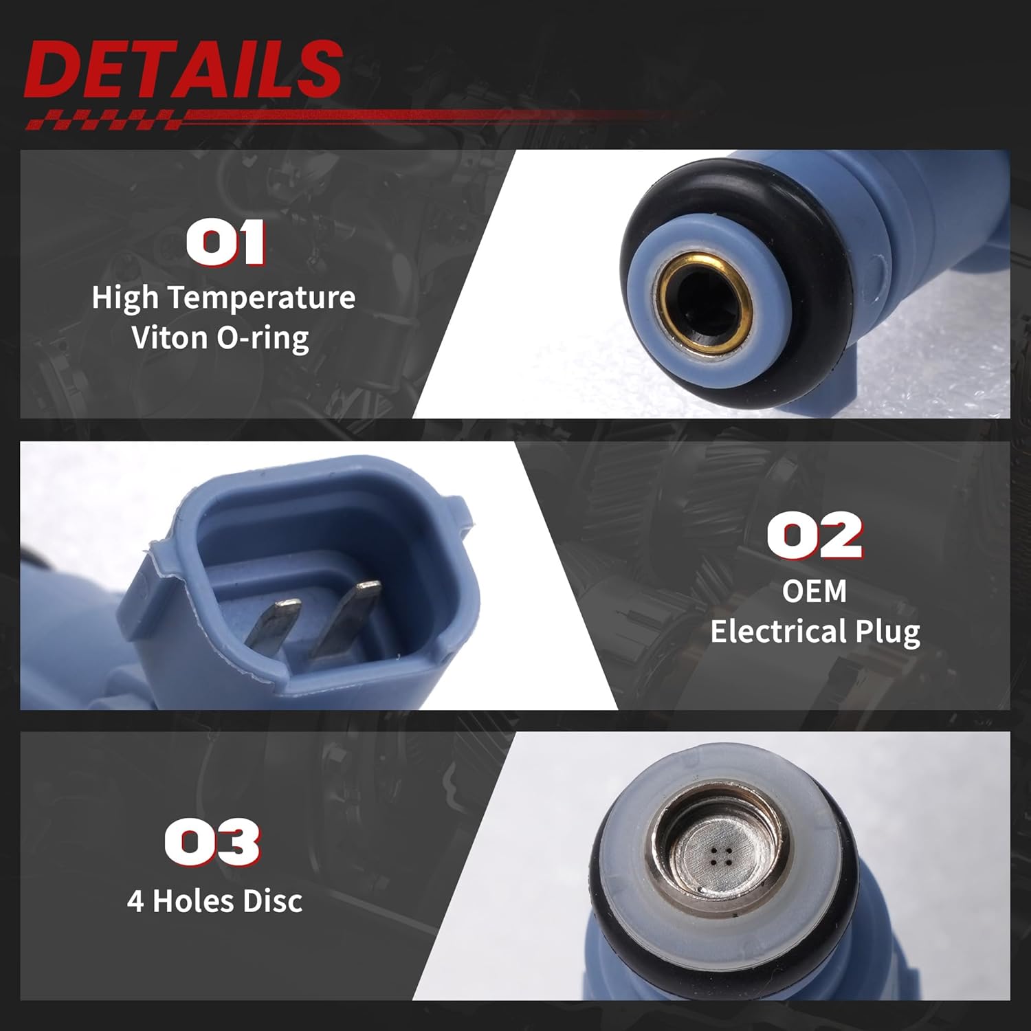 Fuel Injectors fits for-Hyundai Santa Fe Sonata Tucson 2010 2012 2013, for-Kia Optima Sorento Forte Koup Rondo 2011-2013 2.4L, High Performance Inyectores Replacement OE 35310-2G300, 4PCS/Set