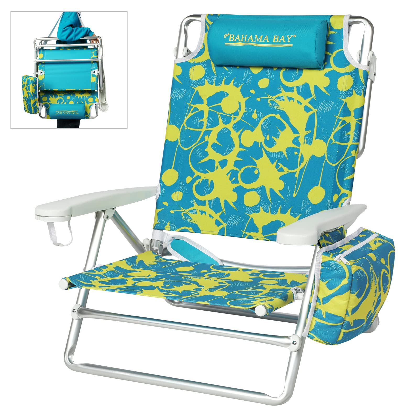 Buy Old Bahama Bay Reclining Beach Chair Backpack 5Position Lay Flat