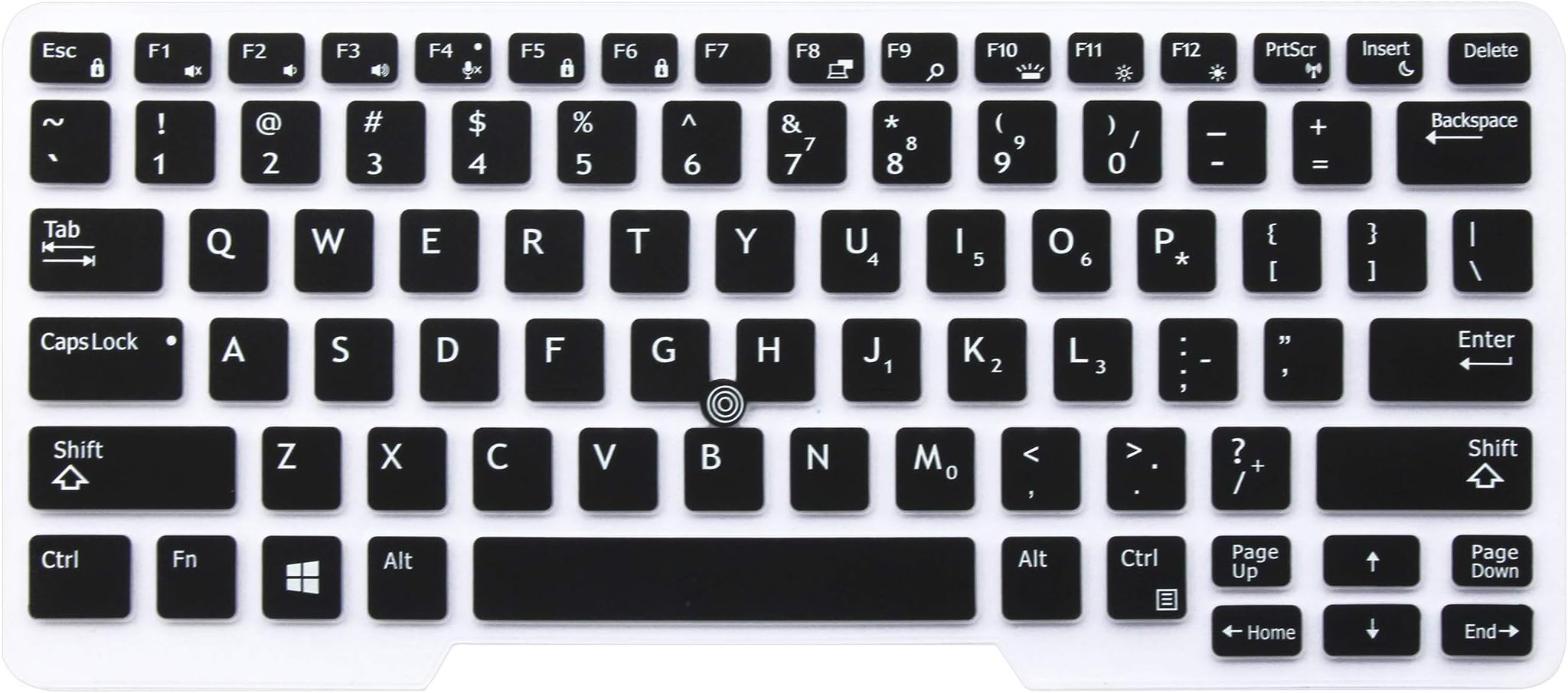 Black Silicone Keyboard Cover Skin Compatible with Dell Latitude 14 5480 5490 7490 Laptop & 14" Dell Latitude 3340 E3340 E5490 E5491 E5450 E5470 E7450 E7470 7480 E7480 with Pointing