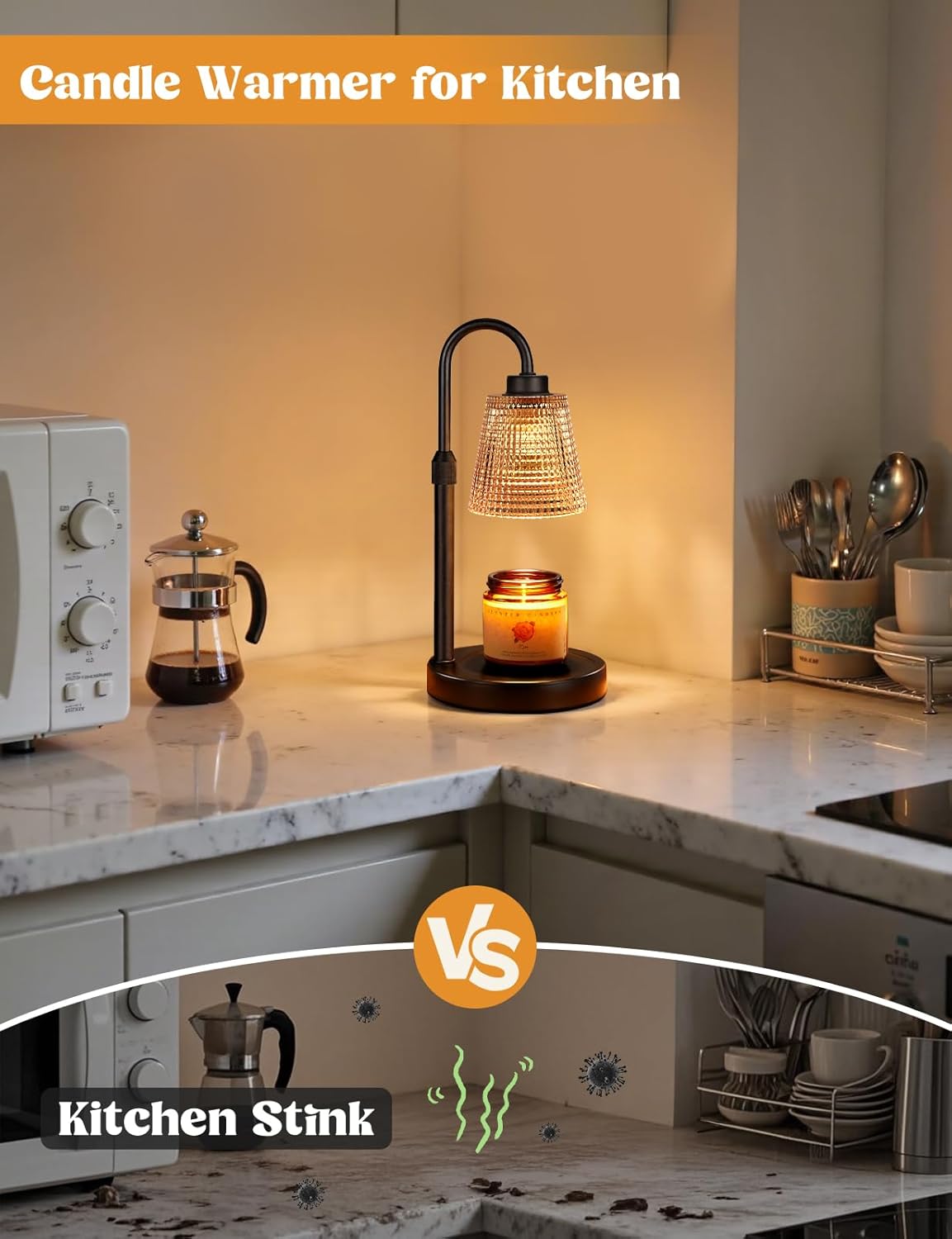 Innqoo Amber Candle Warmer Lamp with Timer, Dimmable Candle Warmer for Jar Candles, Height Adjustable Wax Melts Warmer, Birthday Gifts for Women Mom, House Warming Gifts New Home Decor thumbnail