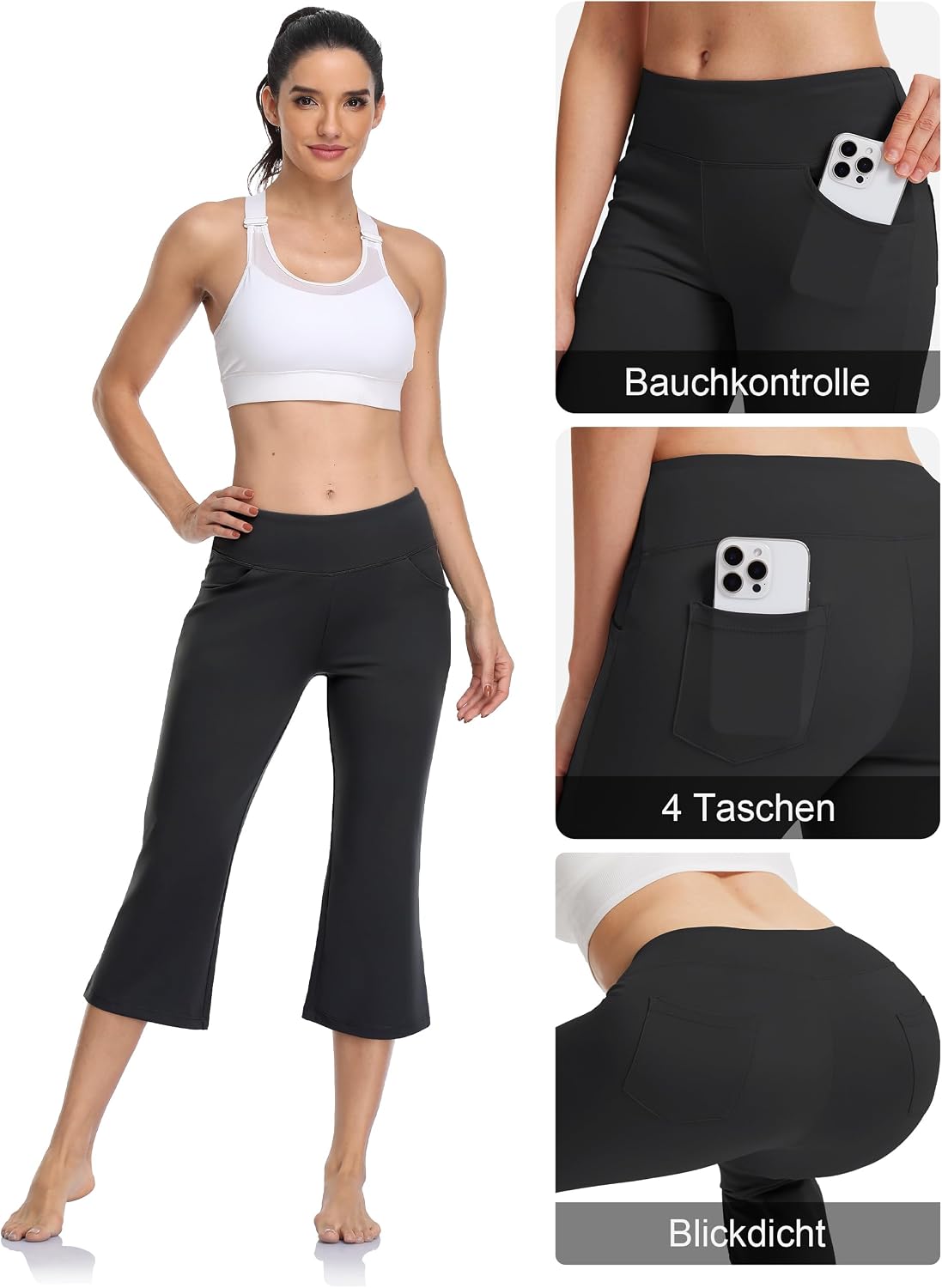 MOVE BEYOND Buttery Soft Women's Bootcut Yoga Pants with 4 Pockets Tummy Control Workout Bootleg Work Pants