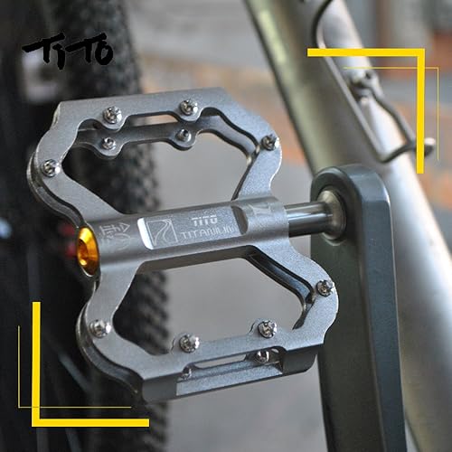 Miniatura 8 de Tito estilo clásico Pedal para bicicleta con aleación de aluminio bicicleta pedales y titanio ejes para MTB y bicicleta de carretera