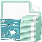 MILDPLUS Bed Pads with Adhesive Strips 36\'\'X36\'\', 30 Count | Extra Large XXL Underpads | Secure & Waterproof Chucks for Incontinence Care | for Adults, Seniors, Kids & Pets (115G Super Absorbent Pads)