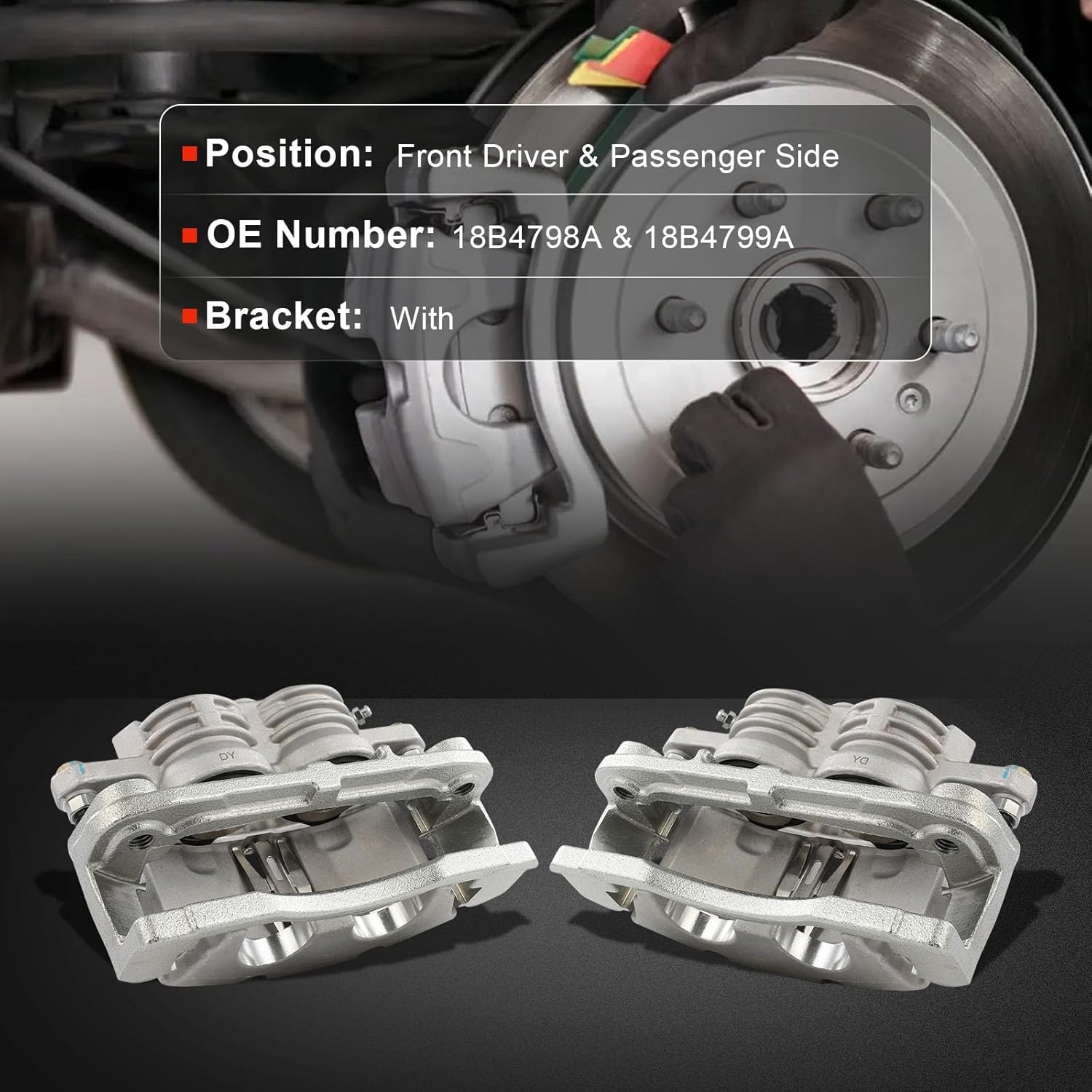 cciyu 18B4798A 18B4799A Front Left & Right Brake Caliper w/Bracket For Buick For Rainier,For Chevrolet For SSR/For Trailblazer,For GMC For Envoy,For Isuzu,For Oldsmobile,For Saab