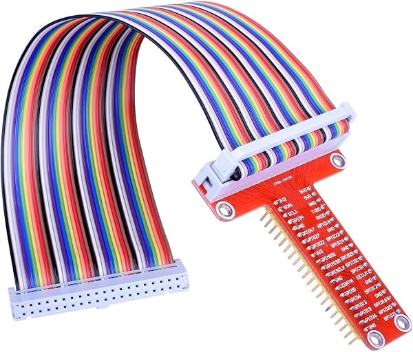 ARCELI Carte d'extension RPi GPIO Breakout + Câble Ruban + Adaptateur GPIO Type T assemblé 20cm FC40 Câble Ruban Plat 40 Broches pour Raspberry Pi 3 2 Modèle B & B + SC05 - 1