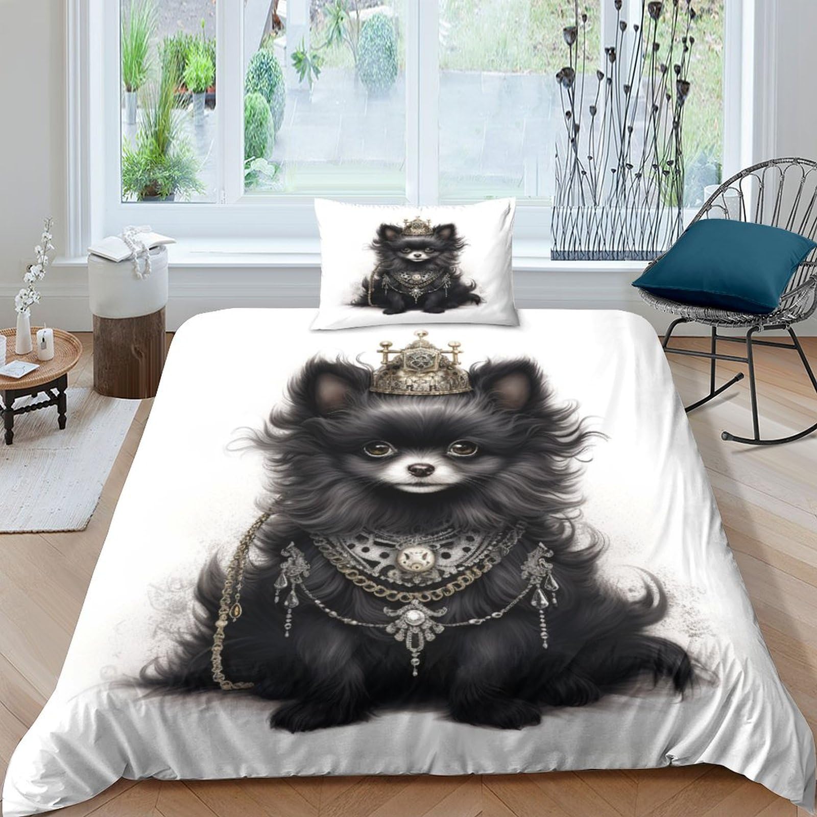 Housse de couette 135x200 cm avec 2 taies d'oreiller en microfibre pour lit simple